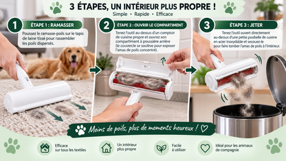 Pack Zéro Poil 3 en 1 — la solution complète anti-poils chien & chat